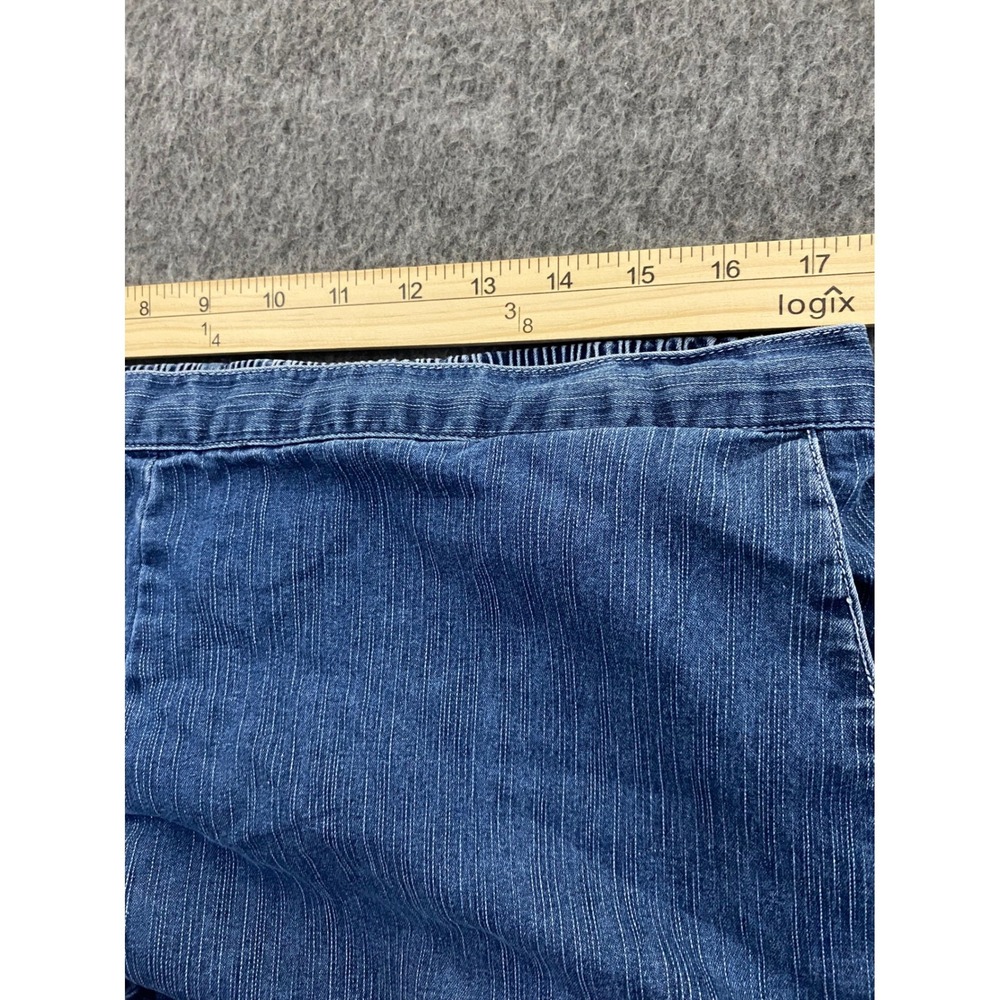 Alfred Dunner Womens Blue Denim Pull On Elastic Waist Straight Leg Pants Size 18 - Picture 6 of 10